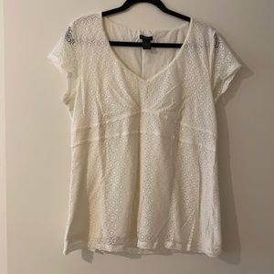 Ann Taylor full lace white blouse